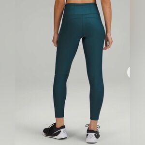 Brand new Lululemon Fast and Free High-Rise Fleece Tight 28"-Green Jasper